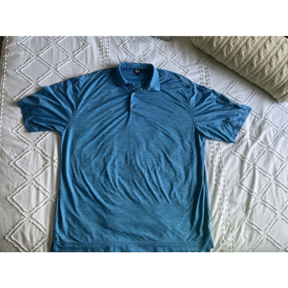 FJ Golf Polo‎ Shirt Men's Blue Performance Footjoy Golf Club Of Illinois 2XL